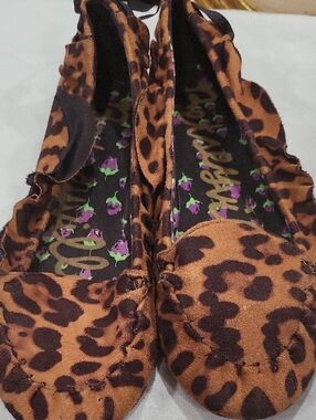 Leopard Print Ballet Flats - Brown & Black 9M